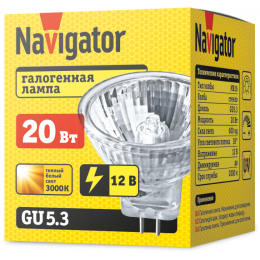 Лампа галогенная 94 202 MR16 20Вт 12В 2000h Navigator 94202