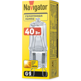 Лампа галогенная 94 215 JCD9 40Вт капсульная G9 3000К 230В clear 2000h Navigator 94215