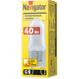Лампа галогенная 94 232 JCD9 40Вт капсула G9 3000К 230В frost 2000h Navigator 94232