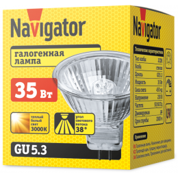 Лампа галогенная 94 205 JCDR 35Вт GU5.3 230В 2000h Navigator 94205